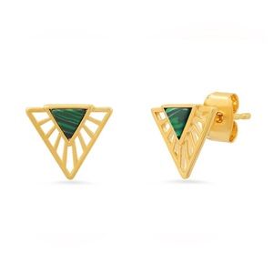 NWT- Tai Triangle Studs With Malachite Accents